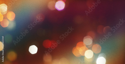 Retro film photography effect. Grunge texture frame. Dusted Holographic Abstract Multicolored Vintage Retro Looking Backgound Photo, Rainbow Light Leaks Prism Colors. Blurred city lights, bokeh effect