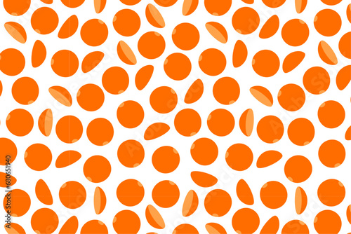 Red lentils seamless pattern. Orange wallpaper with seeds. legumes wallpaper on white. Vector graphic.