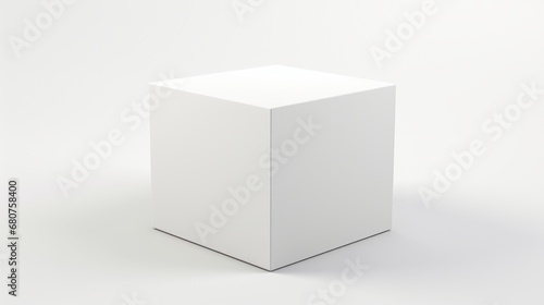 simplistic styled cube shape on a white background AI generated illustration