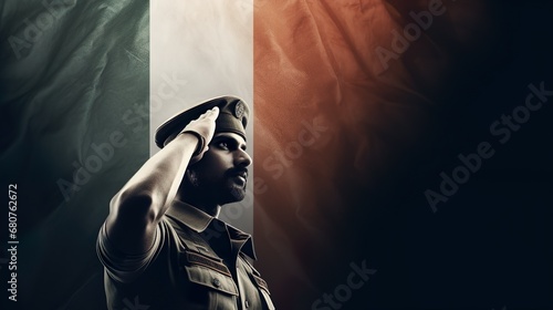 Indian soldier saluting w