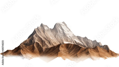 Mountain on isolated transparent background, PNG file