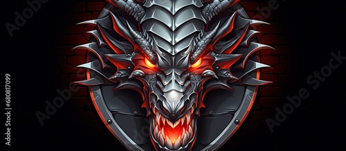 Dragon head illustration, Dragon Gaming Logo. Mascot of Dragon Head E-Sport Logo Design Vector Mascot template