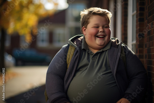 An overweight boy