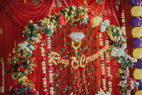 Indian ring ceremony stage decoration 
