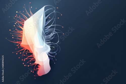 Hair follicle treatment low poly landing page template, Generative AI