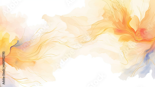 an abstract painting of yellow and blue flowers. Abstract Topaz Fall leaves background. VIP