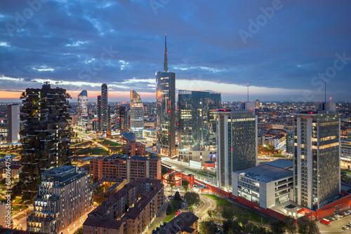 Milan, Italy Cityscape at Dawn