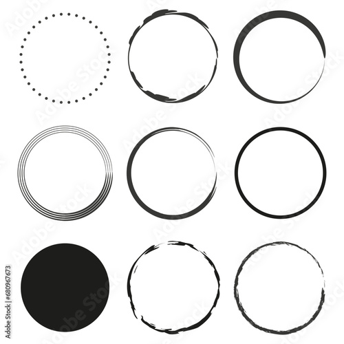 Circle frame set. Round frame set. Vector illustration. EPS 10.