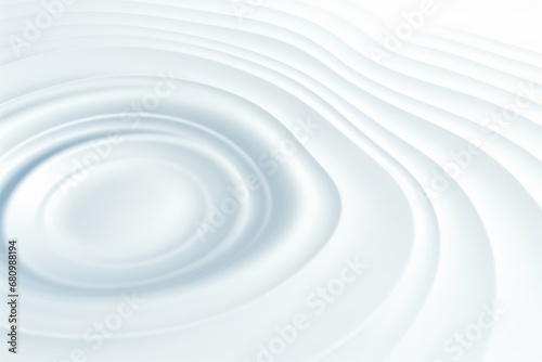 Water ripple effect on white background. Circular wave top view. illustration of a surface that resonates from impact, Generative AI