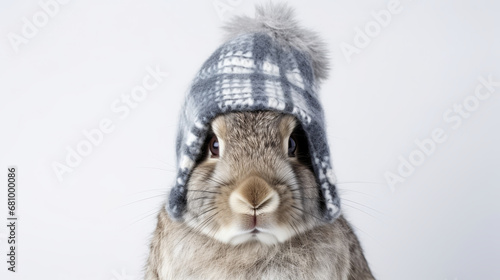 Rabbit wearing a hat, mountain hare