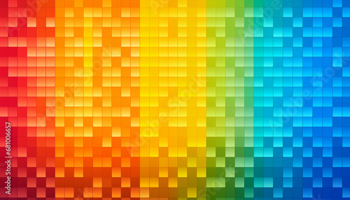 Rainbow coloured digital pixels background. Spectrum background.