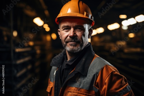 A metallurgy worker in a protective uniform stands in the facility