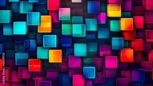 Groovy retro cubes geometric burst, summer and carnival background