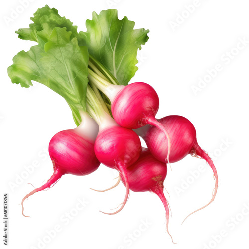 Red radish vegetable on transparent background