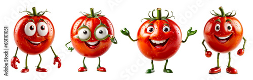 set of funny tomato characters