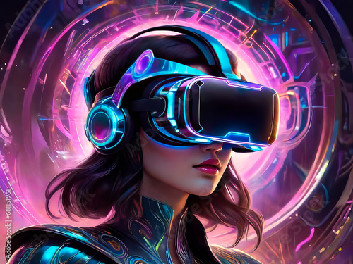 un maravilloso casco de realidad virtual sobrenatural futurista