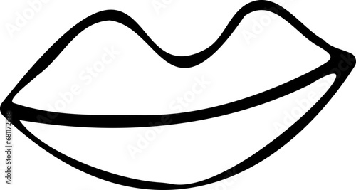 doodle illustration of plump lips in a smile