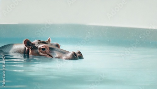 hippocampus in swimming pool, 16:9 widescreen backdrop / wallpaper