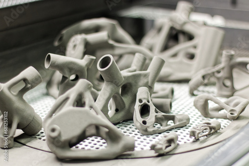 3D printed parts designed by structural generative design, topology optimization