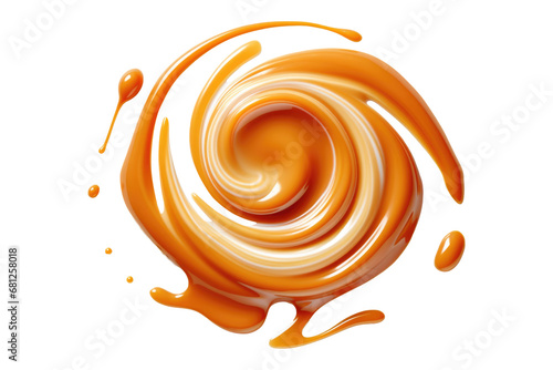 A caramel swirl isolated on transparent background.