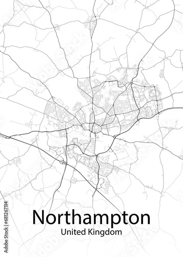 Northampton United Kingdom minimalist map