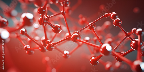 Red Molecule Background for Science or Medical 3D Model