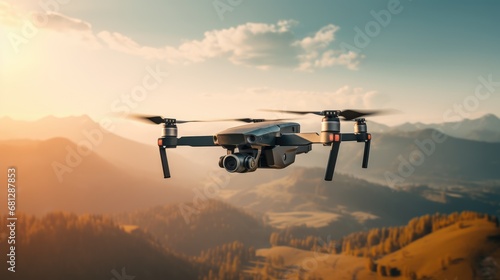 Drones flying in the sky, AI generated Image
