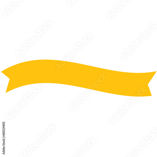 Digital png illustration of yellow banner with copy space on transparent background