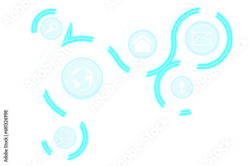 Digital png illustration of circles with symbols on transparent background