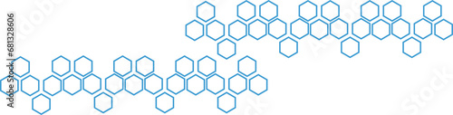 Digital png illustration of blue hexagons on transparent background