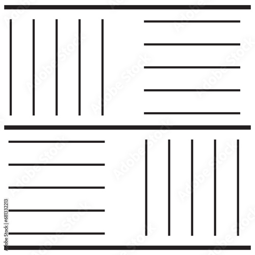 Digital png illustration of black vertical and horizontal lines repeated on transparent background