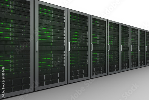 Digital png illustration of server room on transparent background