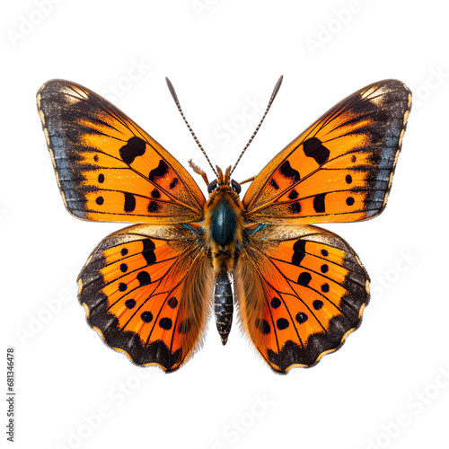 Small Copper Butterfly Isolated on Transparent or White Background, PNG