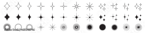 Sparkle, Shine, Speech bubble, Star, Icons sign collection vector