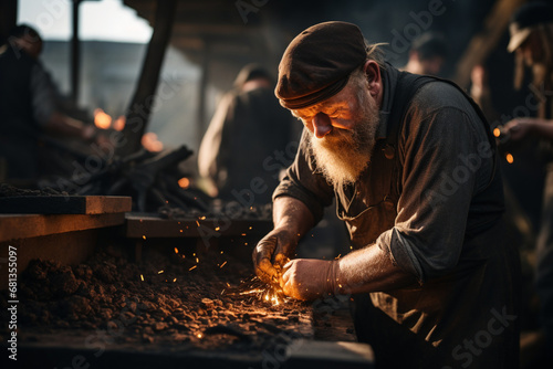 blacksmith working in the factory