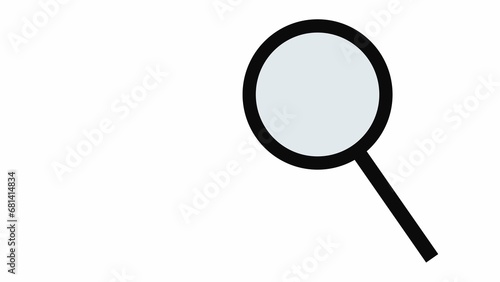 Black icon of magnifier on white color background.
