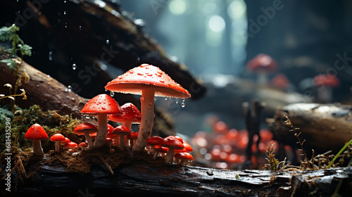 fly agaric mushroom HD 8K wallpaper Stock Photographic Image 