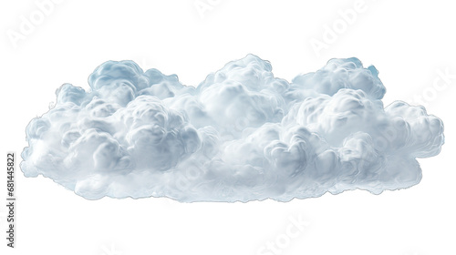 Rippling White Cloud Isolated on Transparent or White Background, PNG