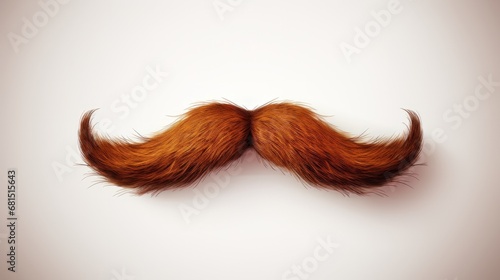 Brown moustache graphic isolated on a white background