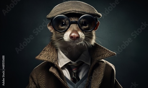 realistic weasel british style comic book detective