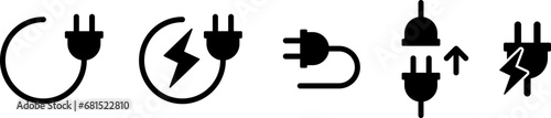 プラグと充電の電気アイコン セット