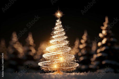 beautifully decorated Christmas tree with twinkling lights and festive ornaments