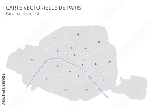 Carte de Paris par arrondissement