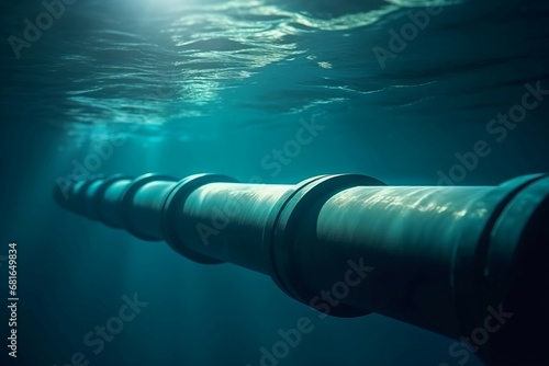 Underwater pipeline transport fuel. Power ocean tube energy gas. Generate Ai