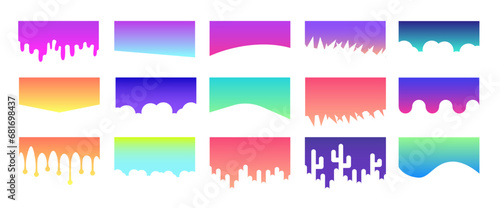 Set of Template Dividers Shapes. Abstract Design Elements for Top and Bottom on Website, App, Banners or Posters. Vector