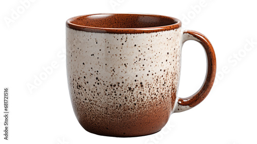 Empty coffee ceramic cup isolated on transparent background, cut out.