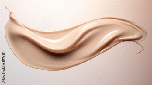 Beige viscous liquid. Skin care beige cosmetic cream
