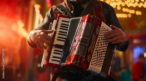 a person playing an accordion