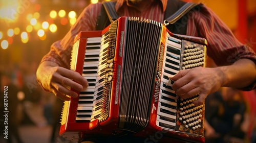 a person playing an accordion