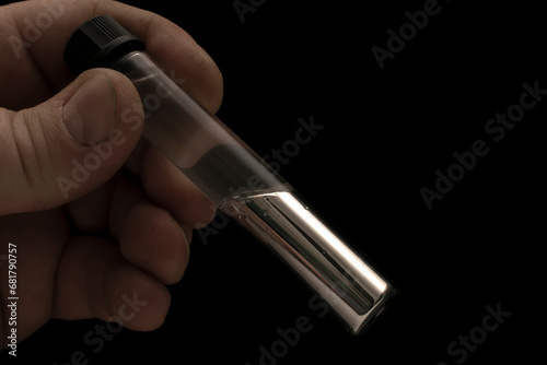 vial with liquid metallic mercury